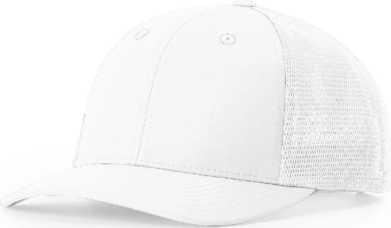 Denim Embroidered Hat-Richardson 173 Hood River Performance Trucker Cap - White