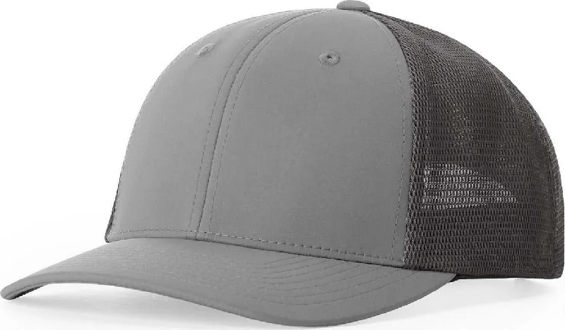 Soft Knit Beanie Hat-Richardson 173 Hood River Performance Trucker Caps - Cement Gray Dark Charcoal