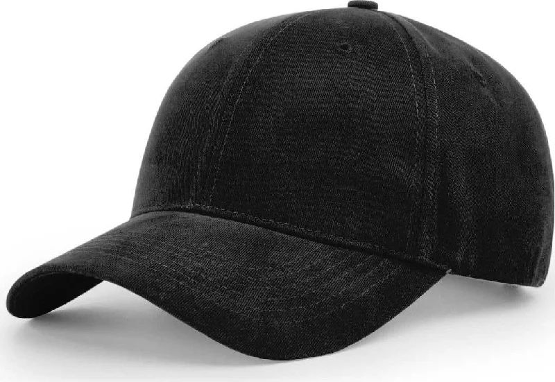 Faux Suede Rancher Hat-Richardson 203 Brushed Chino Caps- Black