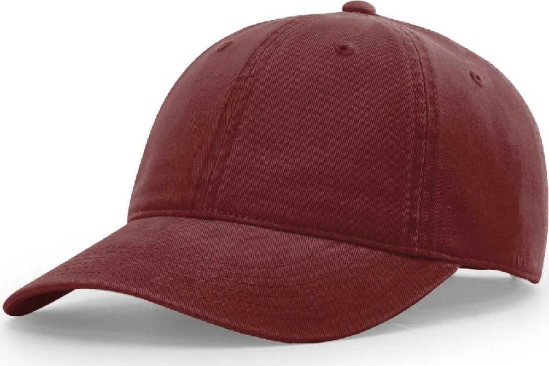 Military-Inspired Cap Hat-Richardson 326 Brushed Canvas Dad Caps - Maroon