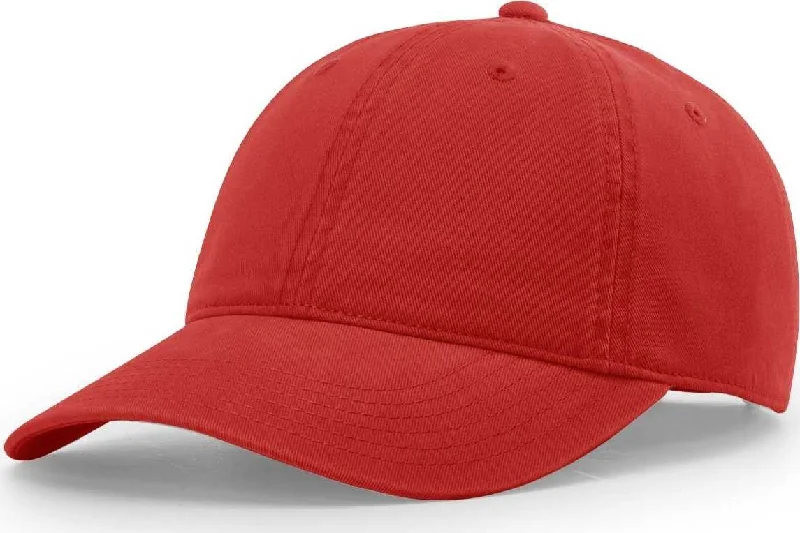 Weather-Resistant Hat-Richardson 326 Brushed Canvas Dad Caps - Red