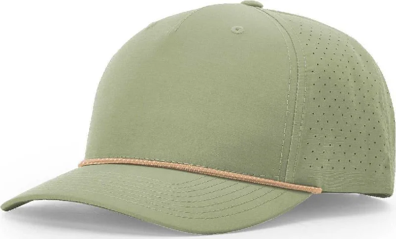 UV Blocking Garden Hat-Richardson 355 Laser Perf Performance Rope Cap - Light Olive Olive