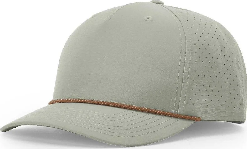 Mesh Back Adjustable Hat-Richardson 355 Laser Perf Performance Rope Cap - Trenchcoat Russet Gray