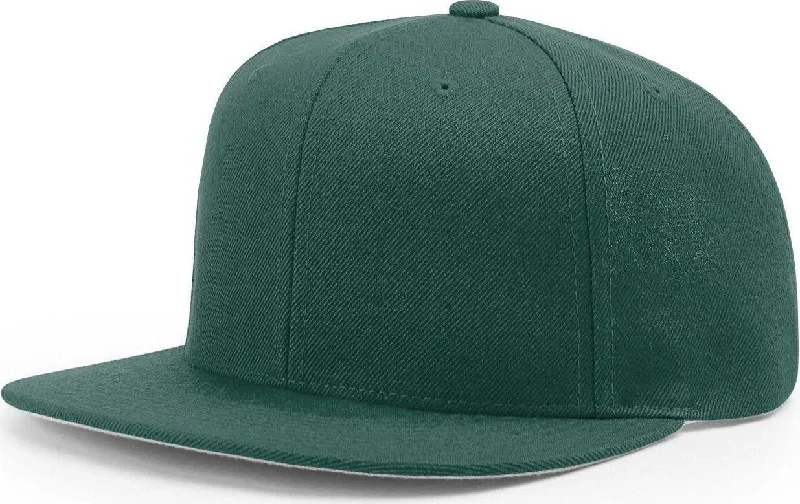 Custom Monogram Hat-Richardson 510 Wool Flatbill Snapback Caps- Dark Green