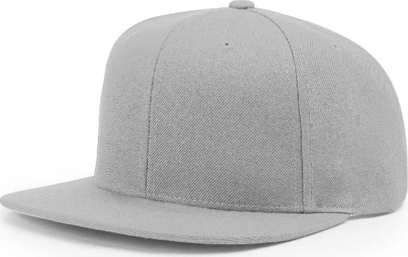 Wool Felt Cloche Hat-Richardson 510 Wool Flatbill Snapback Caps- Gray