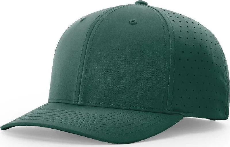 High Fashion Statement Hat-Richardson 632 Laser Perf R-Flex Adjustable Cap - Dark Green