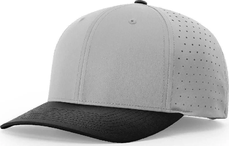 All-Season Wear Hat-Richardson 632 Laser Perf R-Flex Adjustable Cap - Gray Black