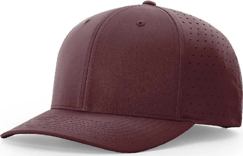 Thermal Insulated Hat-Richardson 632 Laser Perf R-Flex Adjustable Cap - Maroon