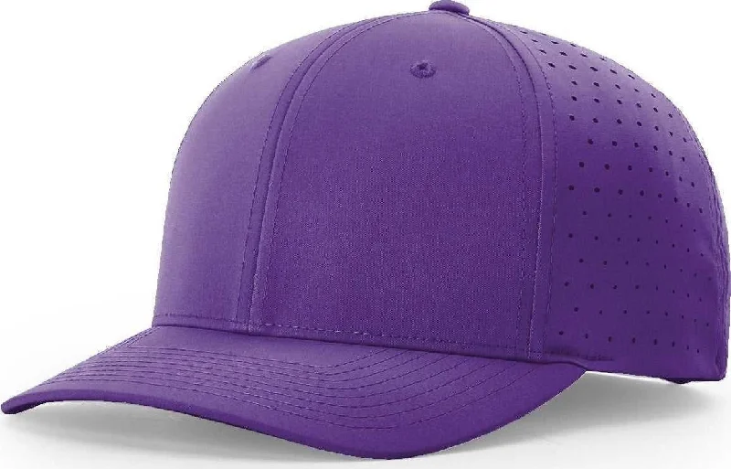 Protective Gardening Hat-Richardson 632 Laser Perf R-Flex Adjustable Cap - Purple