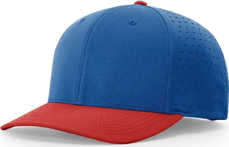 Adjustable Velcro Strap Hat-Richardson 632 Laser Perf R-Flex Adjustable Cap - Royal Red