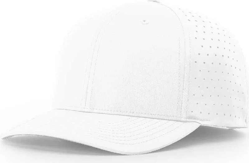 Protective UV Block Hat-Richardson 632 Laser Perf R-Flex Adjustable Caps - White