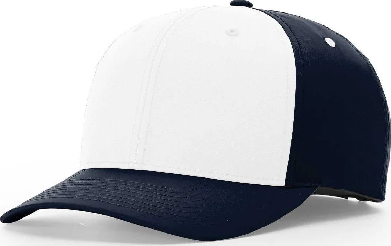 Retro Hip-Hop Snapback Hat-Richardson 634 Lite R-Flex Adjustable Hook and Loop Caps- Alternate White Navy