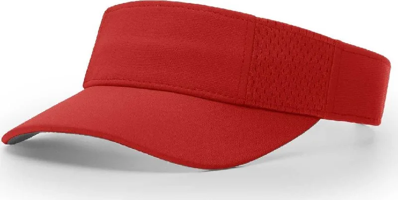 Everyday Casual Hat-Richardson 707 Pulse Visors with Pro Mesh Visors - Red