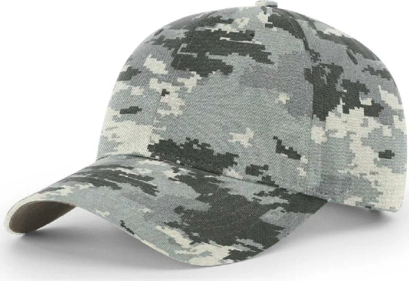 Classic Flat Cap Hat-Richardson 843 Casual Twill Camo Strapback Caps- Digital Camo