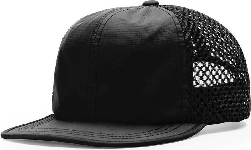 Outdoor Adventure Cap Hat-Richardson 935 Rouge Wide Set Mesh Caps- Black