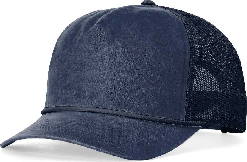 Elegant Pearl Embellished Hat-Richardson 939 Bachelor Cap- Indigo Navy Navy