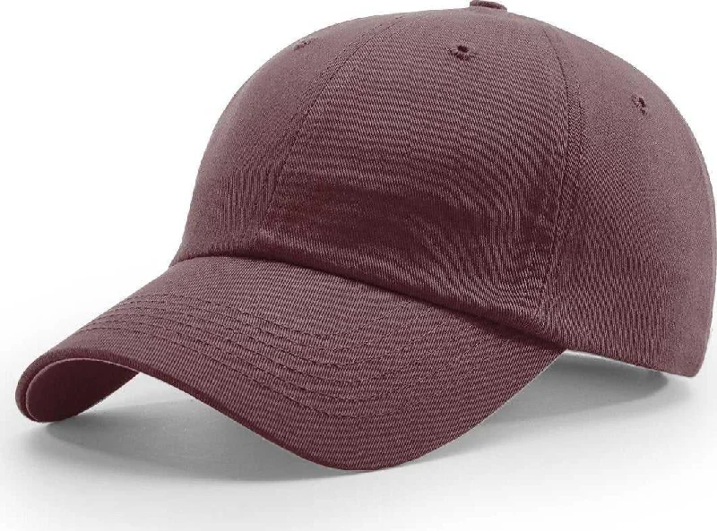 Faux Leather Baseball Hat-Richardson R65S Relaxed Twill Snapback Cap - Maroon