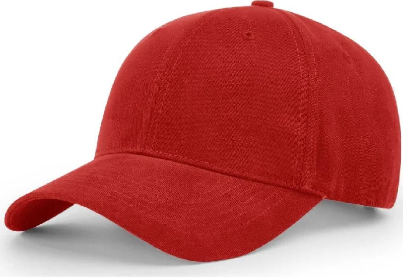 Everyday Casual Hat-Richardson R75S Casual Twill Snapback Cap - Red