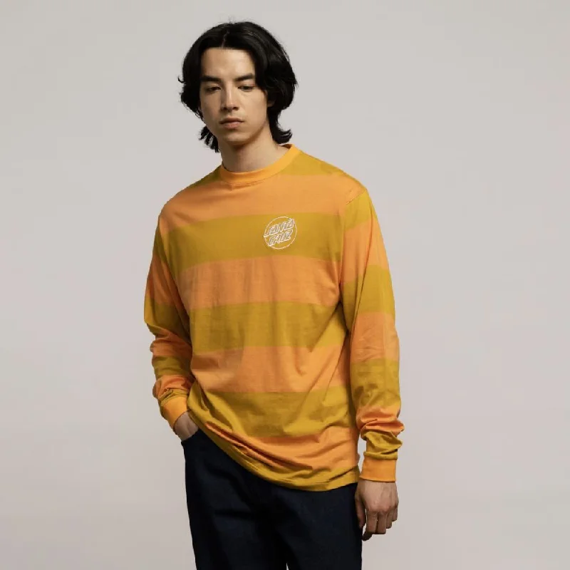 T-Shirt With Logo Stamps-Santa Cruz L/S T-Shirt Barney - Old Gold / Apricot