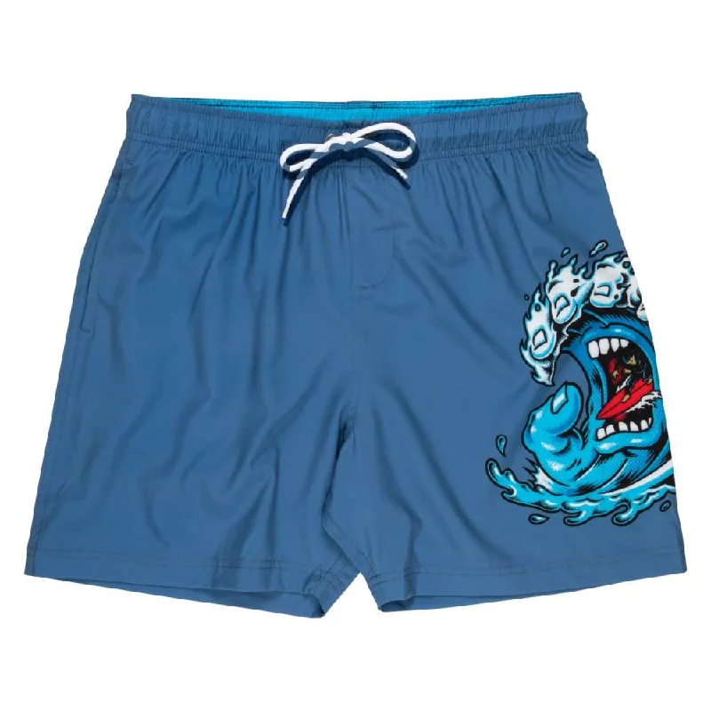 Shorts For Rap Culture-Santa Cruz Swim Shorts Screaming Wave - Dusty Blue