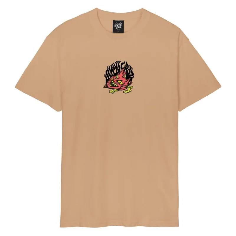 T-Shirt With Sushi Art-Santa Cruz T-Shirt Delfino Devil Mask Front - Taupe