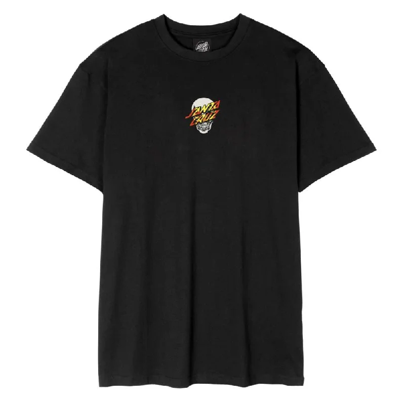 T-Shirt With Bird Feathers-Santa Cruz T-Shirt Dressen Skull Dot Front - Black