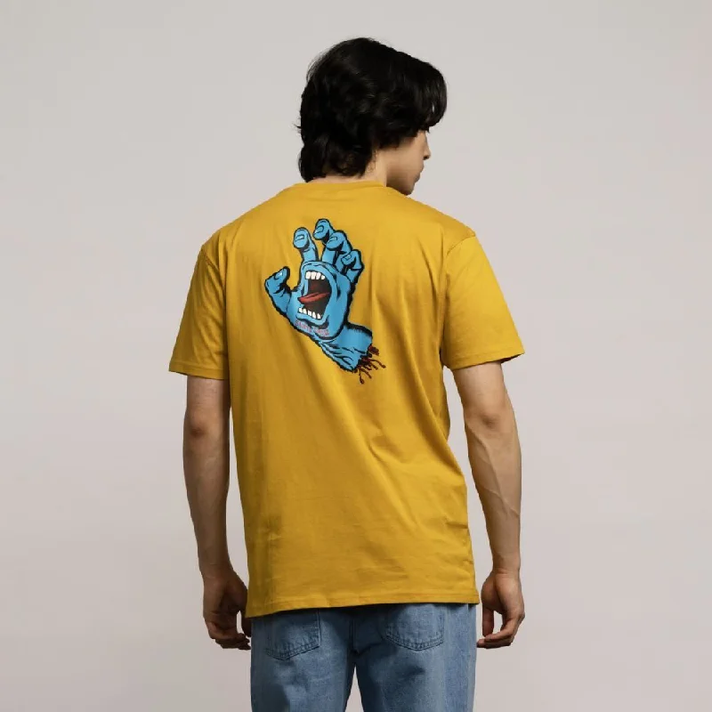 T-Shirt For Rainy Weather-Santa Cruz T-Shirt Screaming Hand Chest - Old Gold