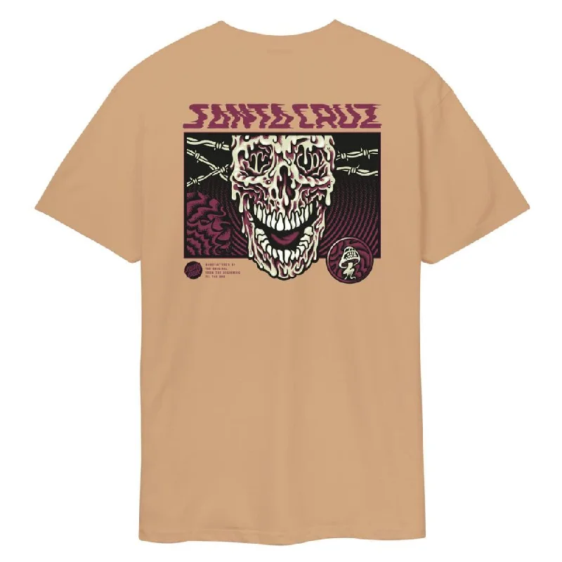 T-Shirt With Dog Paws-Santa Cruz T-Shirt Toxic Skull - Taupe