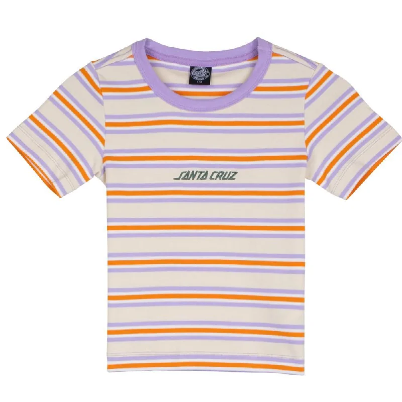 T-Shirt For Indie Tunes-Santa Cruz Womens Custom Top Strip Logo Emb T-Shirt - Multi Stripe