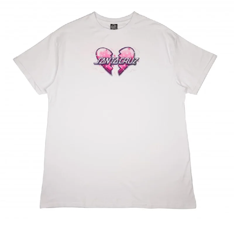 T-Shirt For Skateboard Crews-Santa Cruz Womens Dress Heart Breaker T-Shirt Dress - White