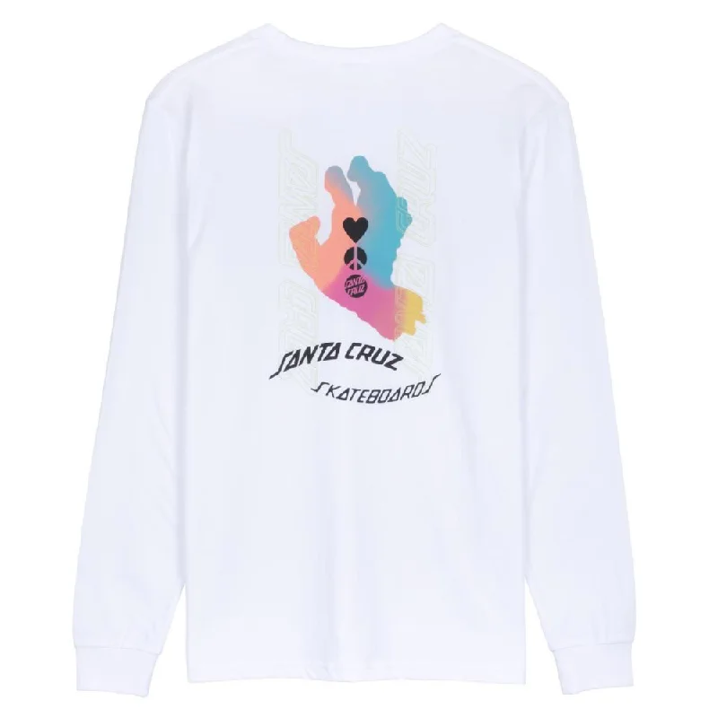 T-Shirt For Workout Goals-Santa Cruz Womens L/S T-Shirt Digi Hand L/S T-Shirt - White