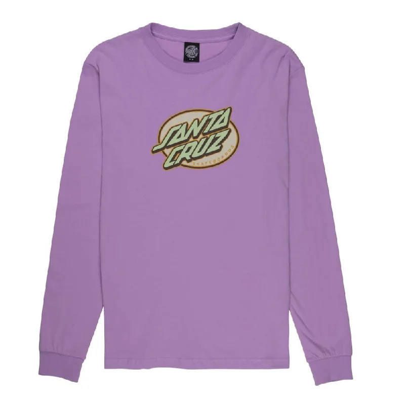 T-Shirt For Blog Readers-Santa Cruz Womens L/S T-Shirt Lined Oval Dot L/S T-Shirt - Lilac