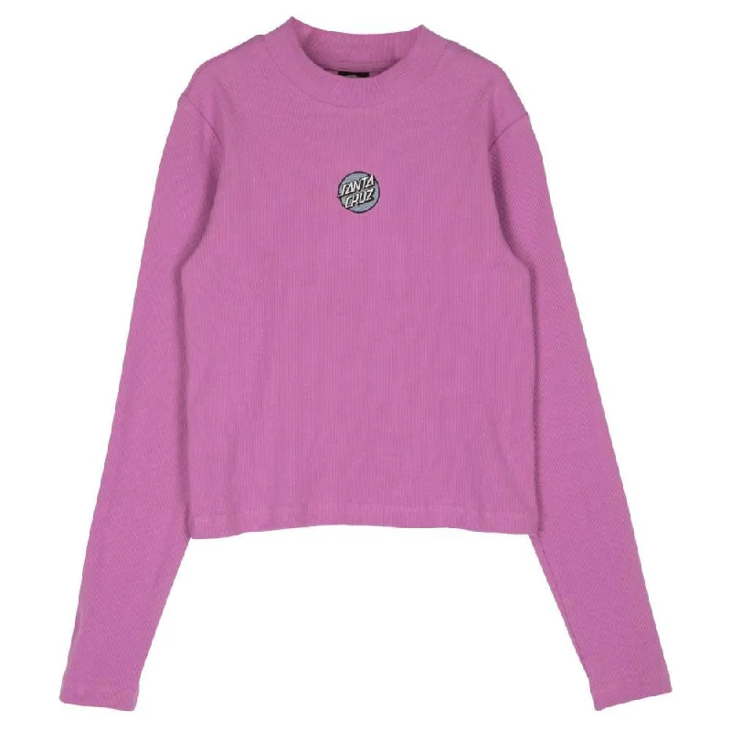 T-Shirt For Charity Events-Santa Cruz Womens L/S T-Shirt Other Dot Em Mock Neck L/S Top - Mindful Mauve