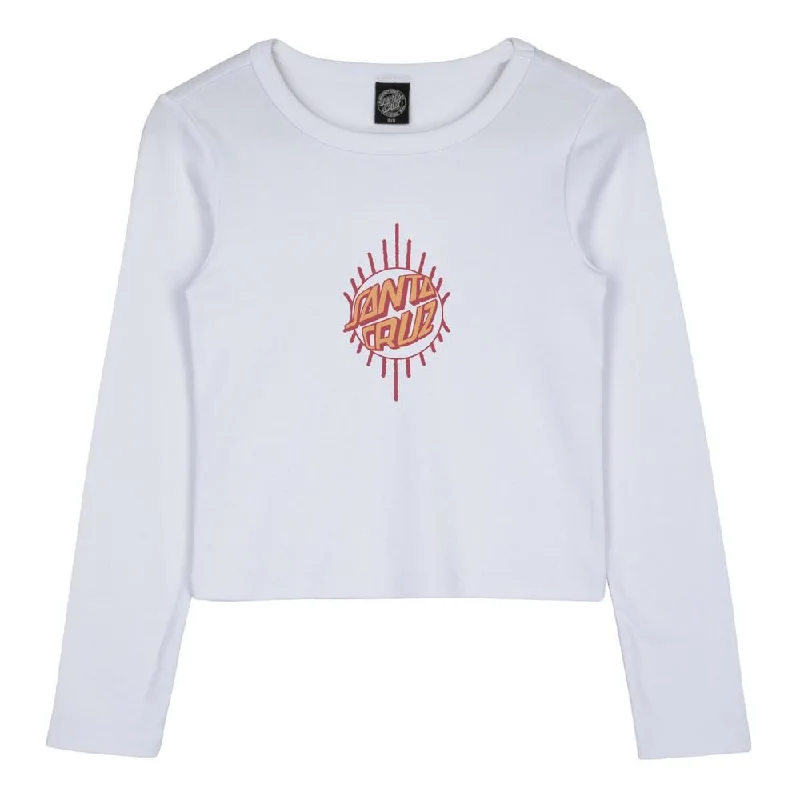 T-Shirt With Handmade Love-Santa Cruz Womens L/S T-Shirt Wonder Fisheye Front - White