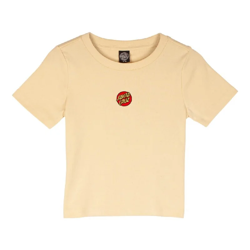 T-Shirt With Donut Designs-Santa Cruz Womens T-Shirt Classic Dot Emb T-Shirt - Cream