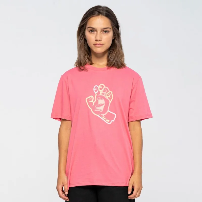 T-Shirt With Donut Designs-Santa Cruz Womens T-Shirt Hand In Colour T-Shirt - Pink Guava