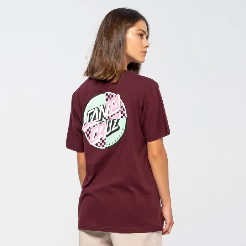 T-Shirt For Hockey Enthusiasts-Santa Cruz Womens T-Shirt Intro Dot T-Shirt - Beetroot