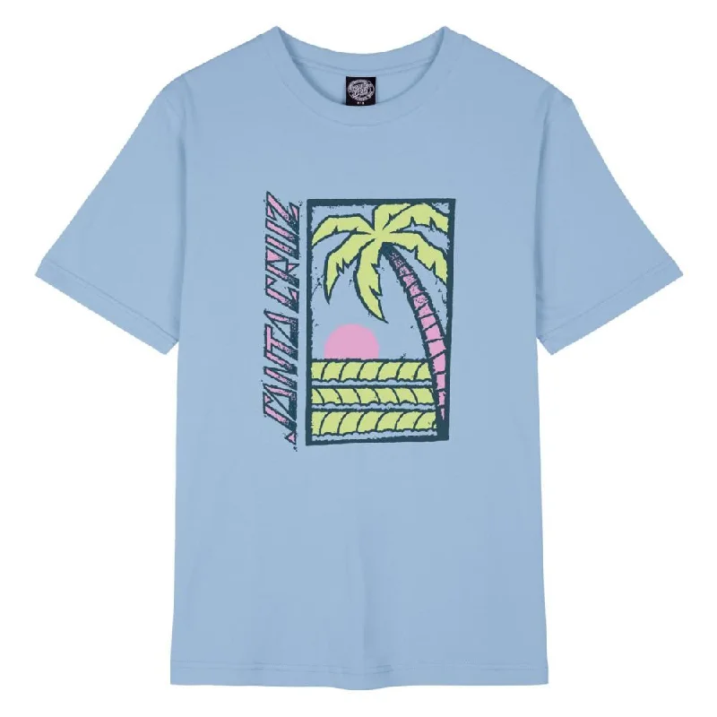 T-Shirt With Road Maps-Santa Cruz Womens T-Shirt Palm Strip - Hyacinth