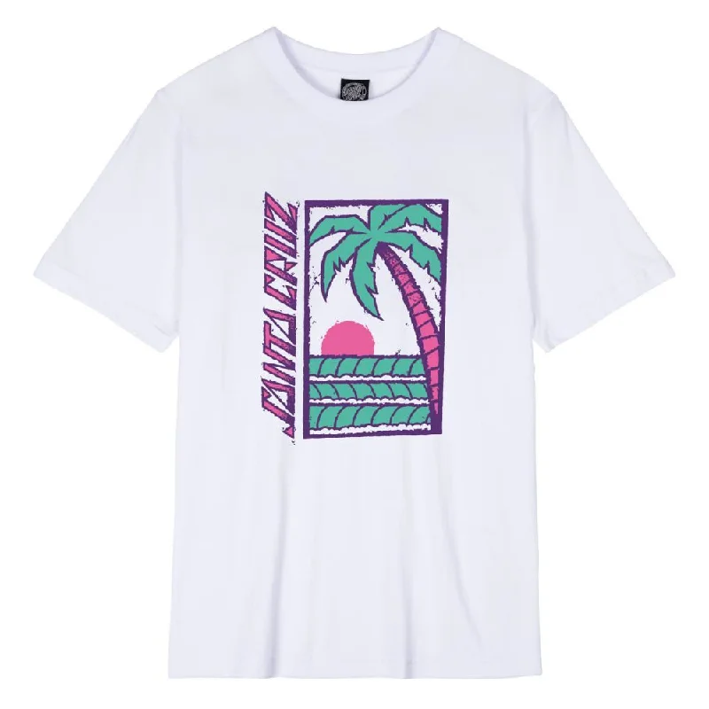 T-Shirt For Thrift Hauls-Santa Cruz Womens T-Shirt Palm Strip - White