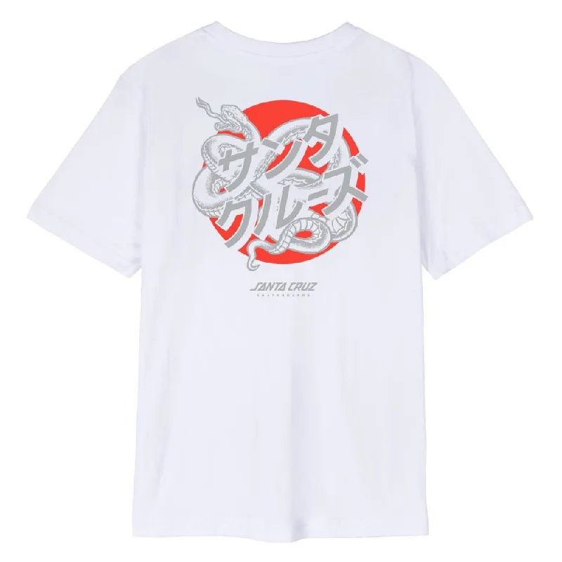 T-Shirt For Tailgate Parties-Santa Cruz Womens T-Shirt Serpent Japanese Dot - White