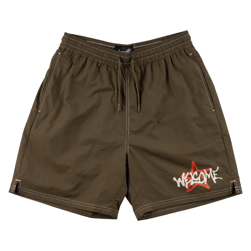 Shorts For Snapchat Filters-Sirius Contrast Stitch Nylon Short - Wren