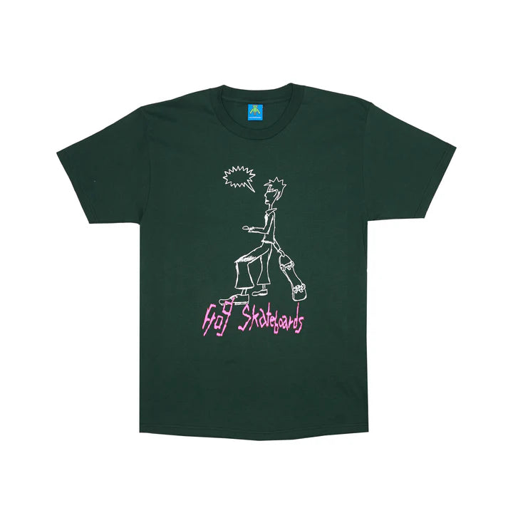 T-Shirt With Piano Notes-Skater Tee | Green