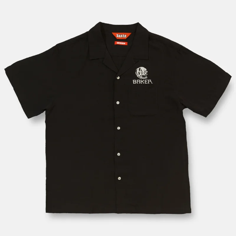 T-Shirt For Alumni Events-Skull Button Up Black