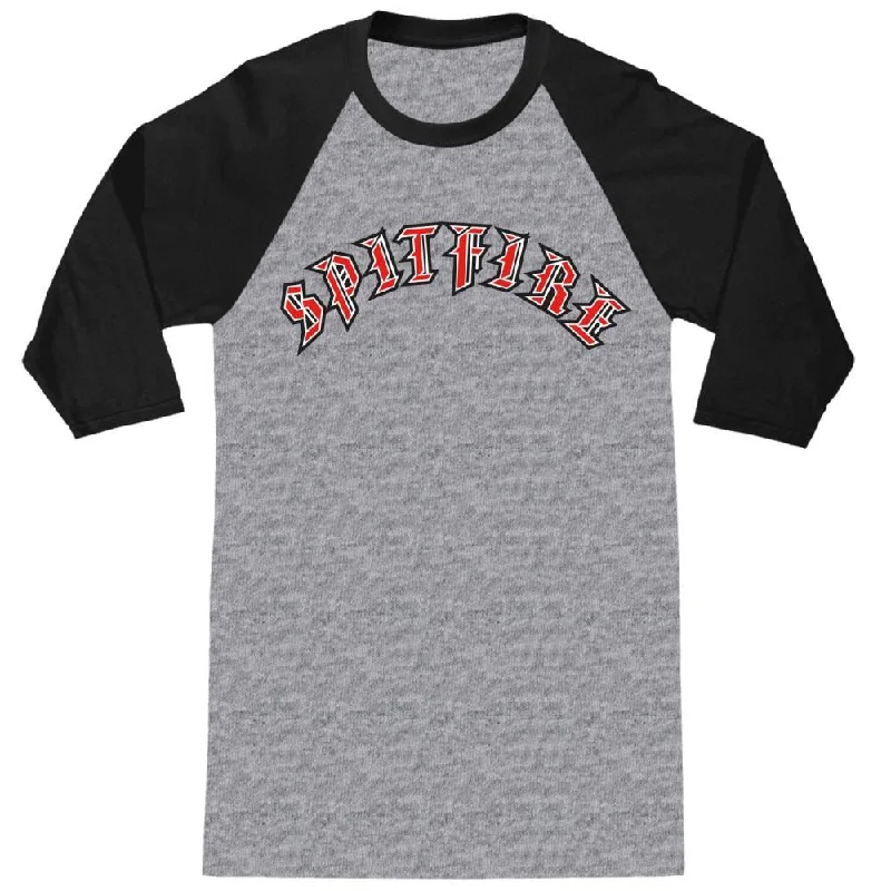 T-Shirt For Picnic Days-Spitfire 3/4 T-Shirt Old E Arch - Sport Grey / Black