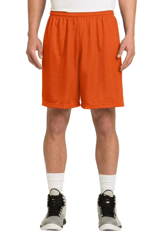 Shorts With Streamer Logos-Sport-Tek ST510 PosiCharge Classic Mesh Short - Deep Orange