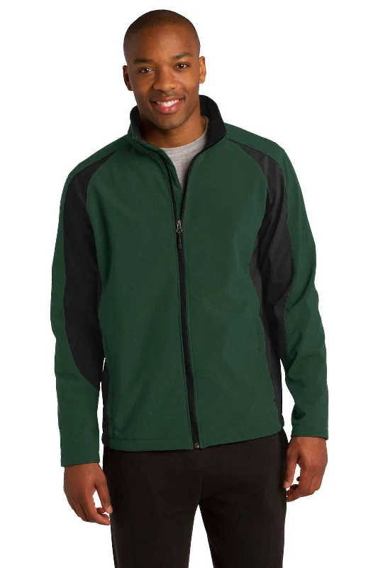 Sport-Tek ST970 Colorblock Soft Shell Jacket - Forest Green Black