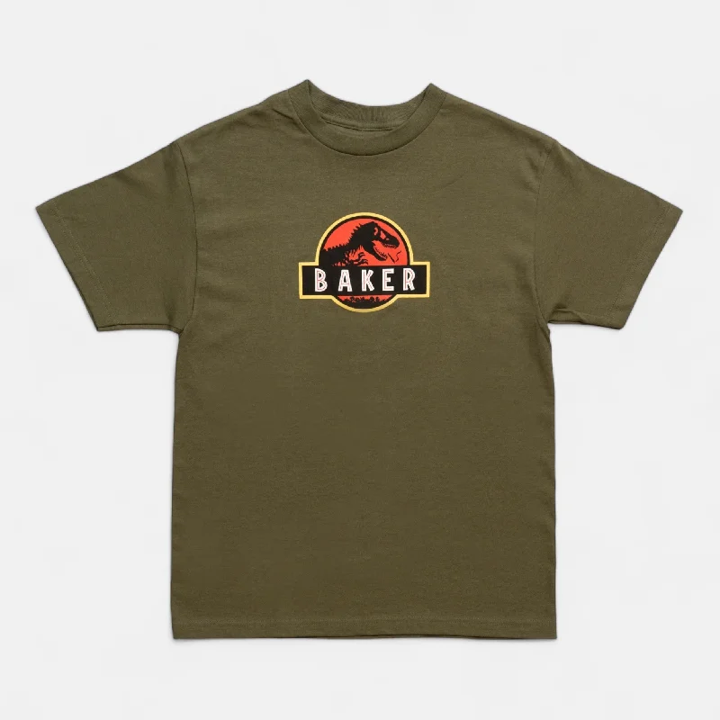 T-Shirt With Viral Jokes-Stoned Age Military Green Tee