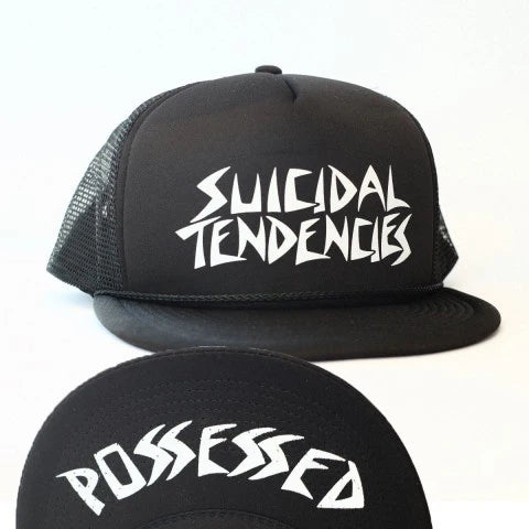 Travel-Friendly Packable Hat-Suicidal Tendencies ST OG Possessed Flip Mesh Hat - Black