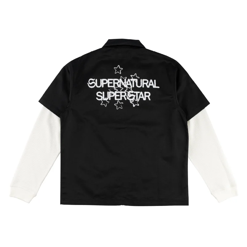 T-Shirt With Muscle Fit-Supernatural Twill Work Shirt w/ Layered Thermal Sleeves