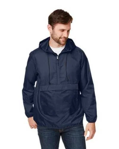 Team 365 TT77 Adult Zone Protect Packable Anorak Jacket - Sport Dark Navy